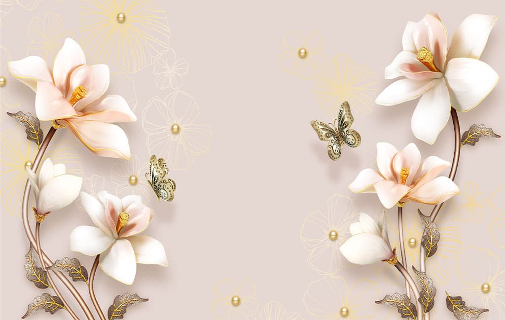 پوستر دیواری سه بعدی گل نیلوفر ستاره دار FL0094 — تصویر ۲