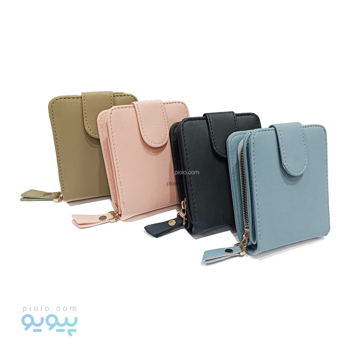 کیف پول زنانه کوچک زبانه دار سبز