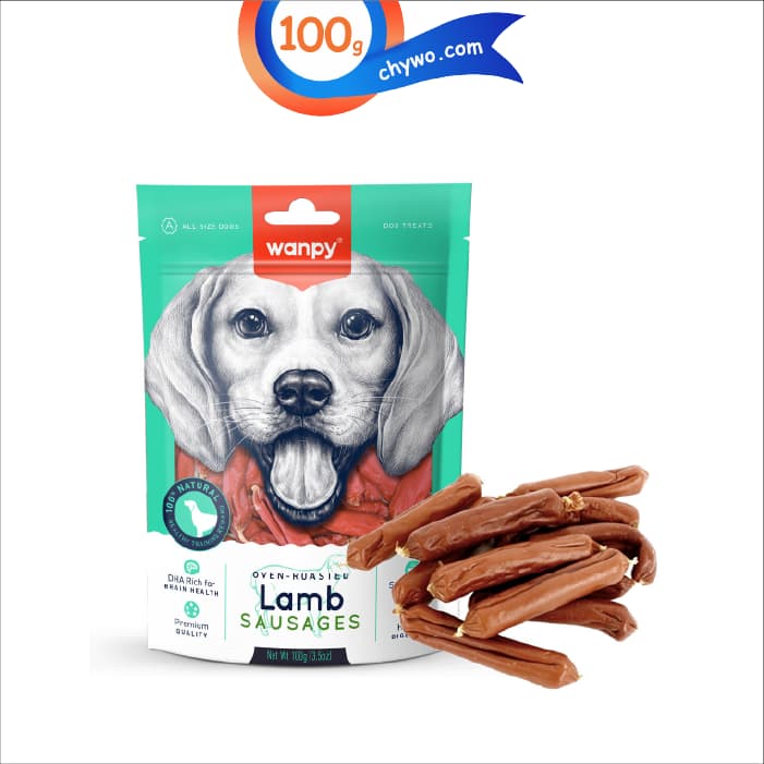 تشویقی سگ ونپی مدل سوسیسی طعم بره وزن 100 گرم Wanpy Lamb Sausages