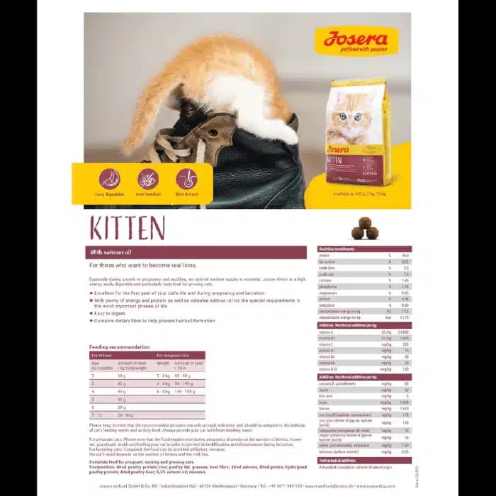 غذای خشک بچه گربه جوسرا کیتن وزن ۱۰ کیلوگرم Josera Kitten — تصویر ۳