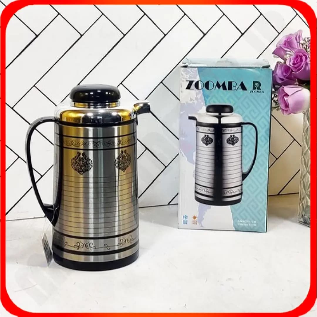 فلاکس 1 لیتری شیشه صورتی زومبا مدل S1700 طرح دار