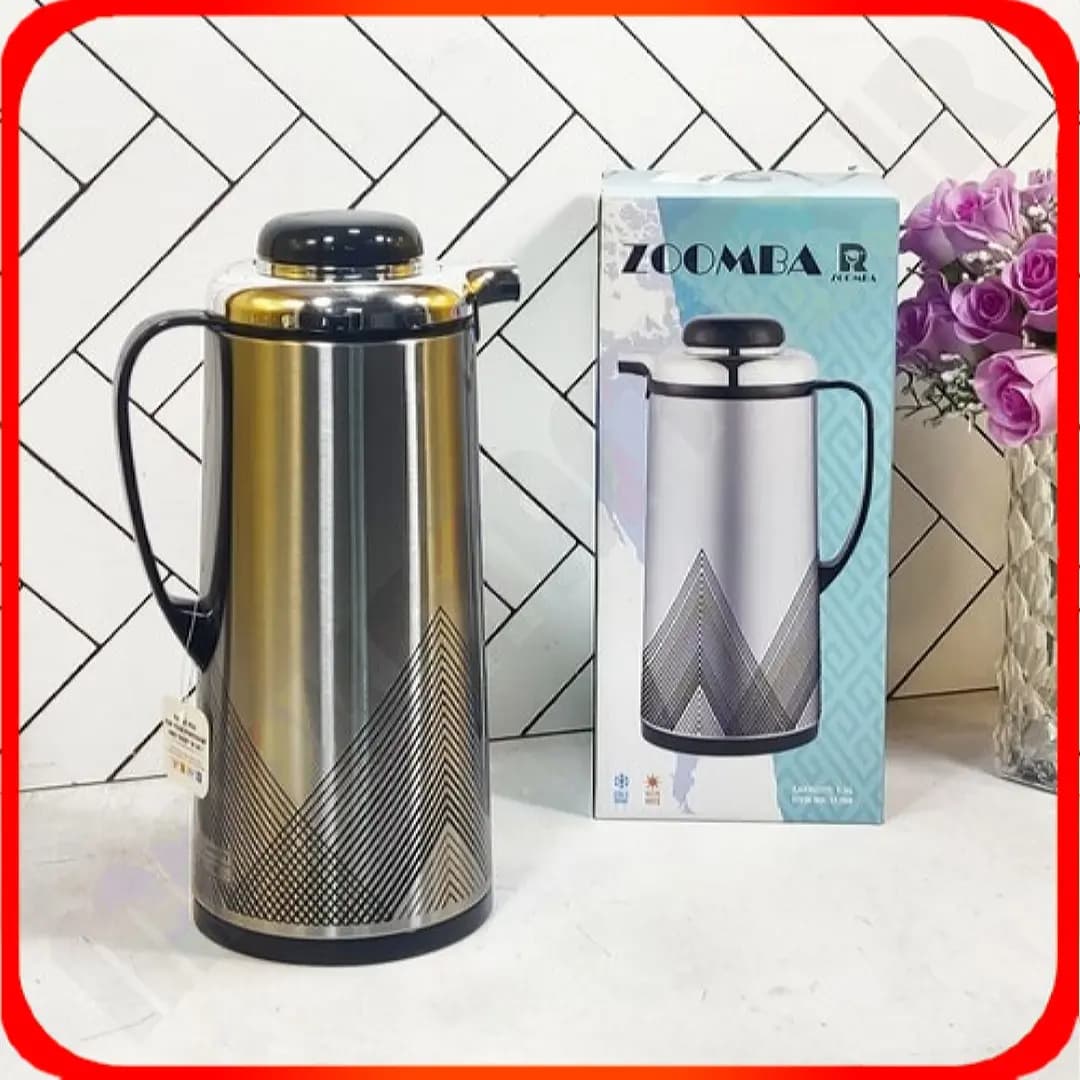 فلاکس شیشه صورتی S1700 طرح خط دار لوزی زومبا