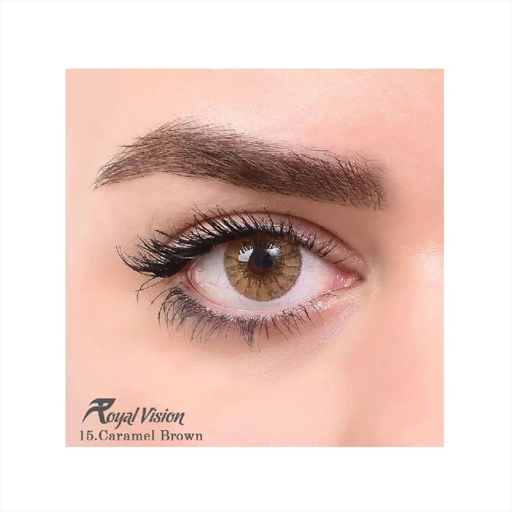 لنز رنگی رویال ویژن Royal Vision Daily Lens 15 Caramel Brown