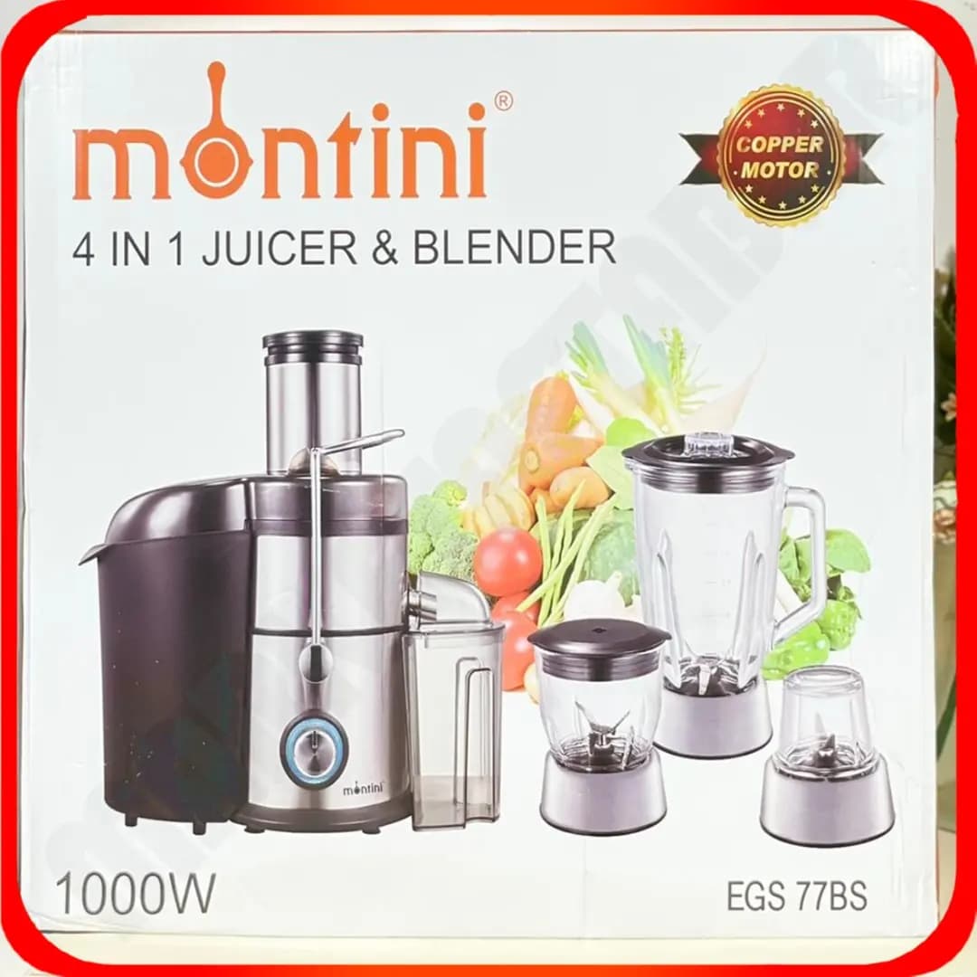 آبمیوه گیری 4 کاره مدل EGS77WS پایه استیل سفید مونتینی