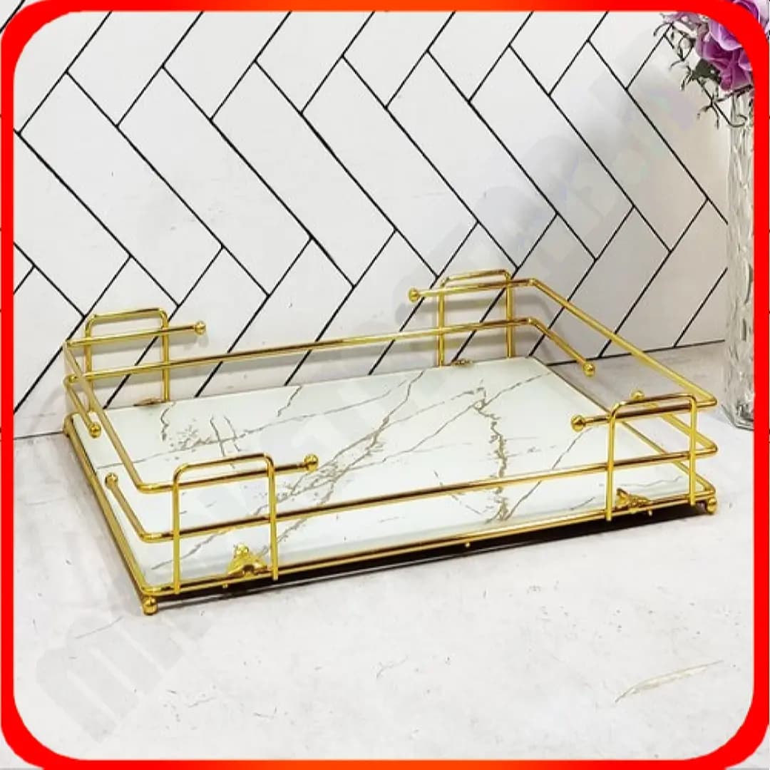 سینی مستطیل ماربل منظومه طلایی خاتم