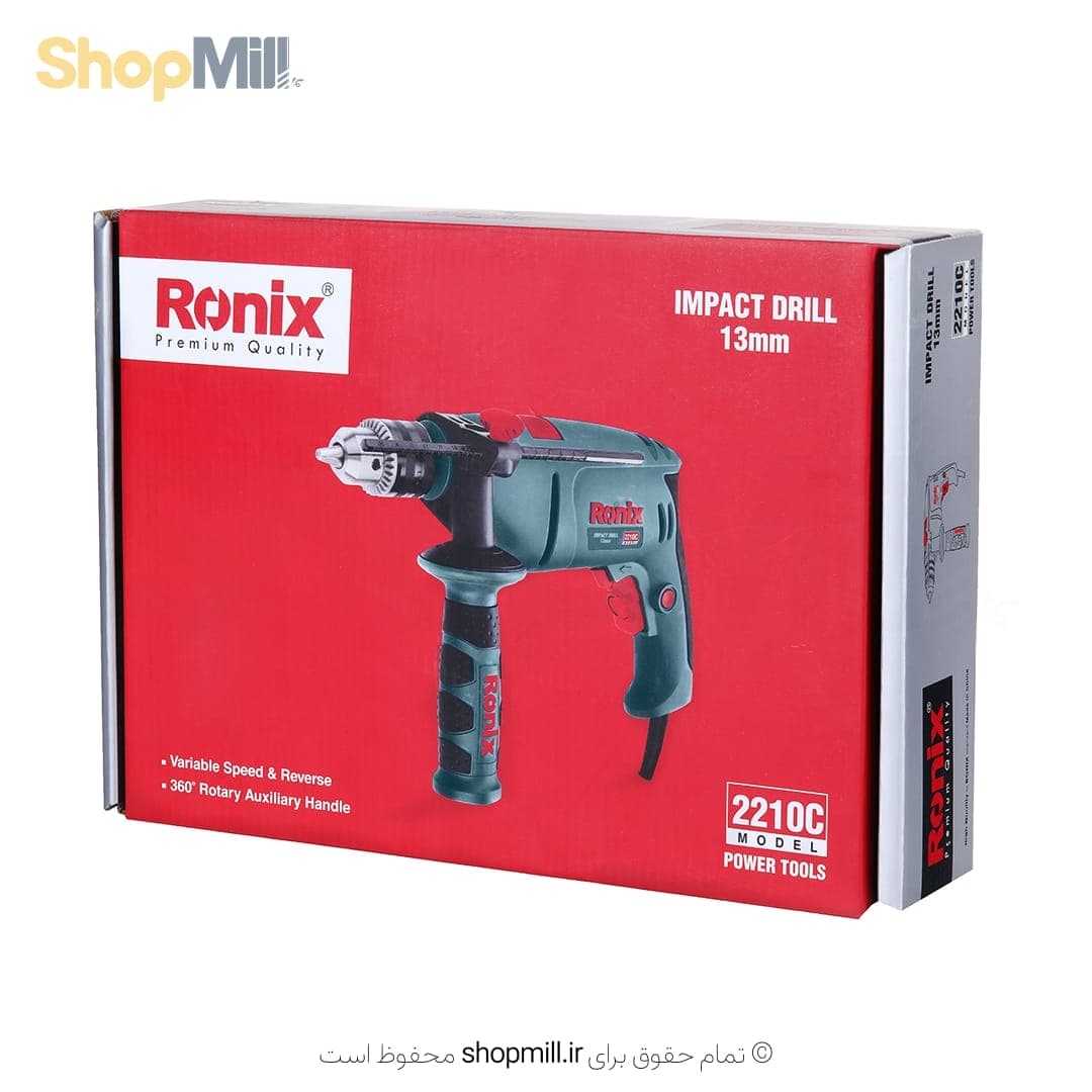 دریل 13 میلیمتری چکشی سه نظام آچاری رونیکس مدل 2210C — تصویر ۸