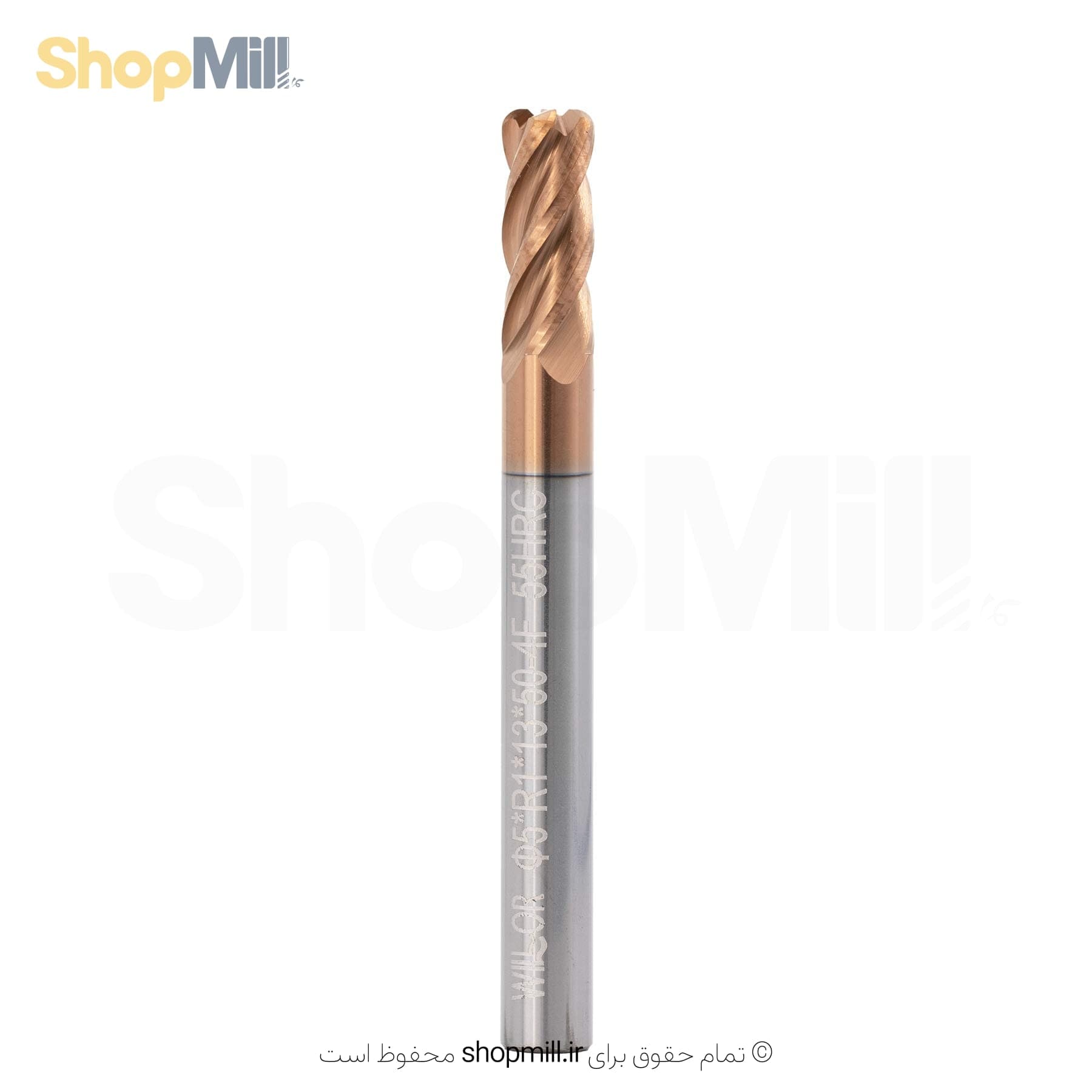 فرز انگشتی الماس (کارباید) 5 تیپ R1 طول 50 ویلور (WILOR) مدل D5*R1*13*50-4F-55HRC