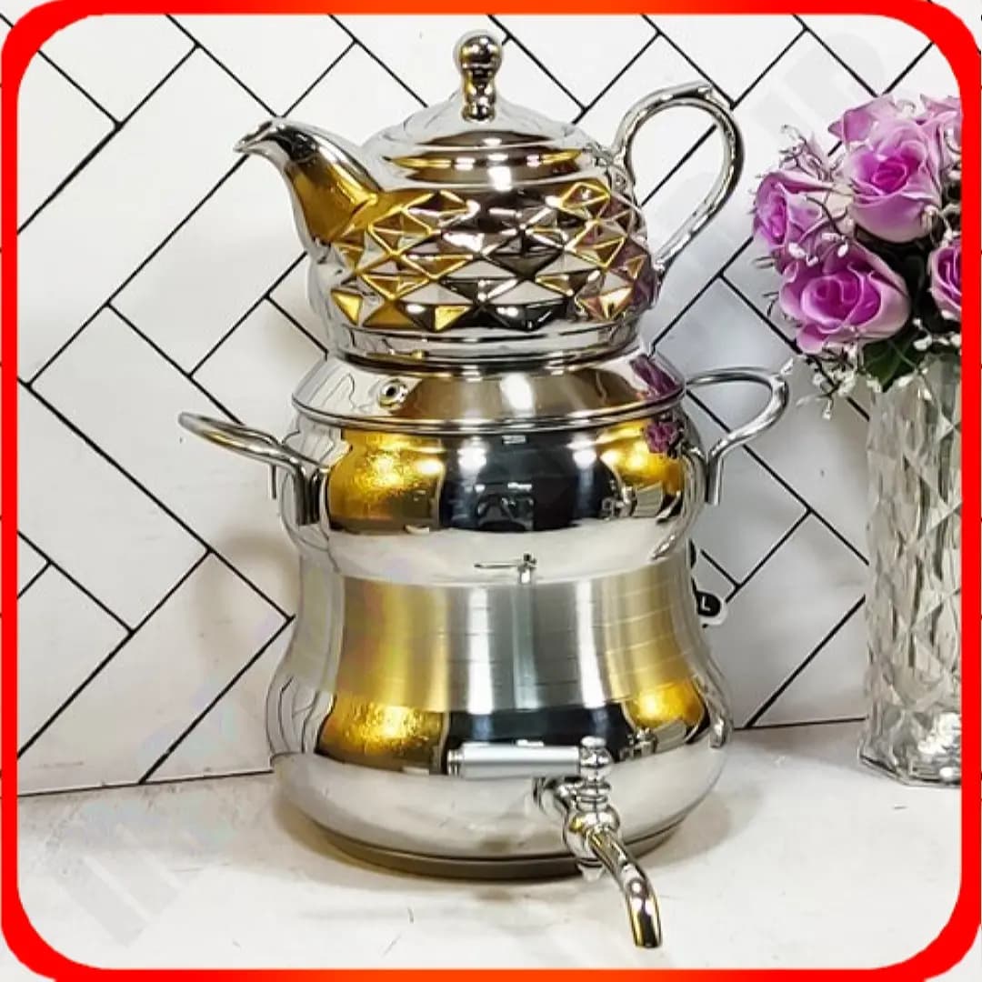 کتری قوری دیبا دسته استیل ناسیونال