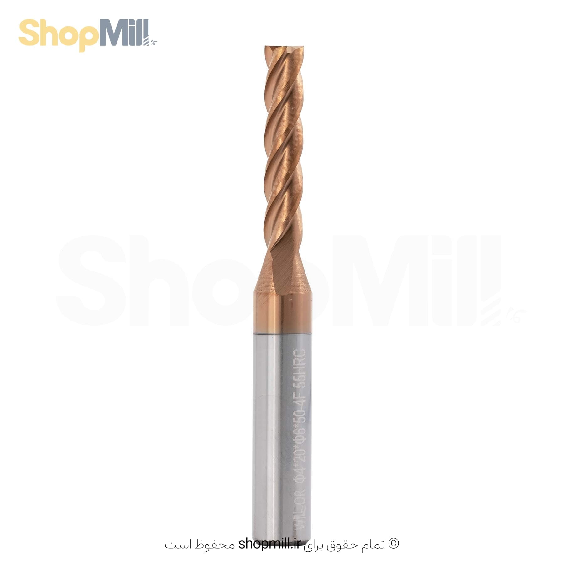 فرز انگشتی الماس 4 ویلور مدل 4F-D4*20*6*50-55HRC