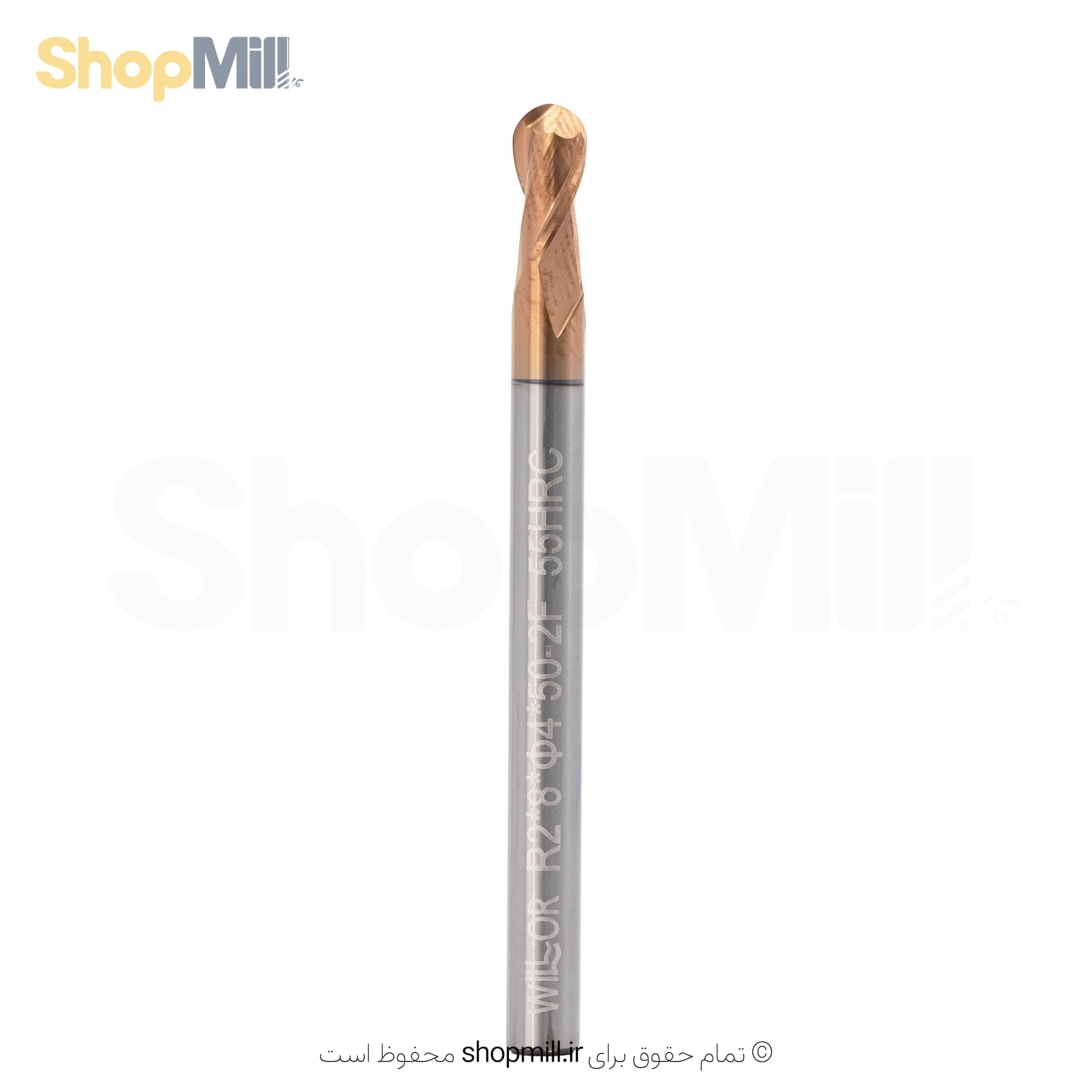 فرز انگشتی بال نوز الماس 4 ویلور مدل 2F-R2*8*4*50-55HRC