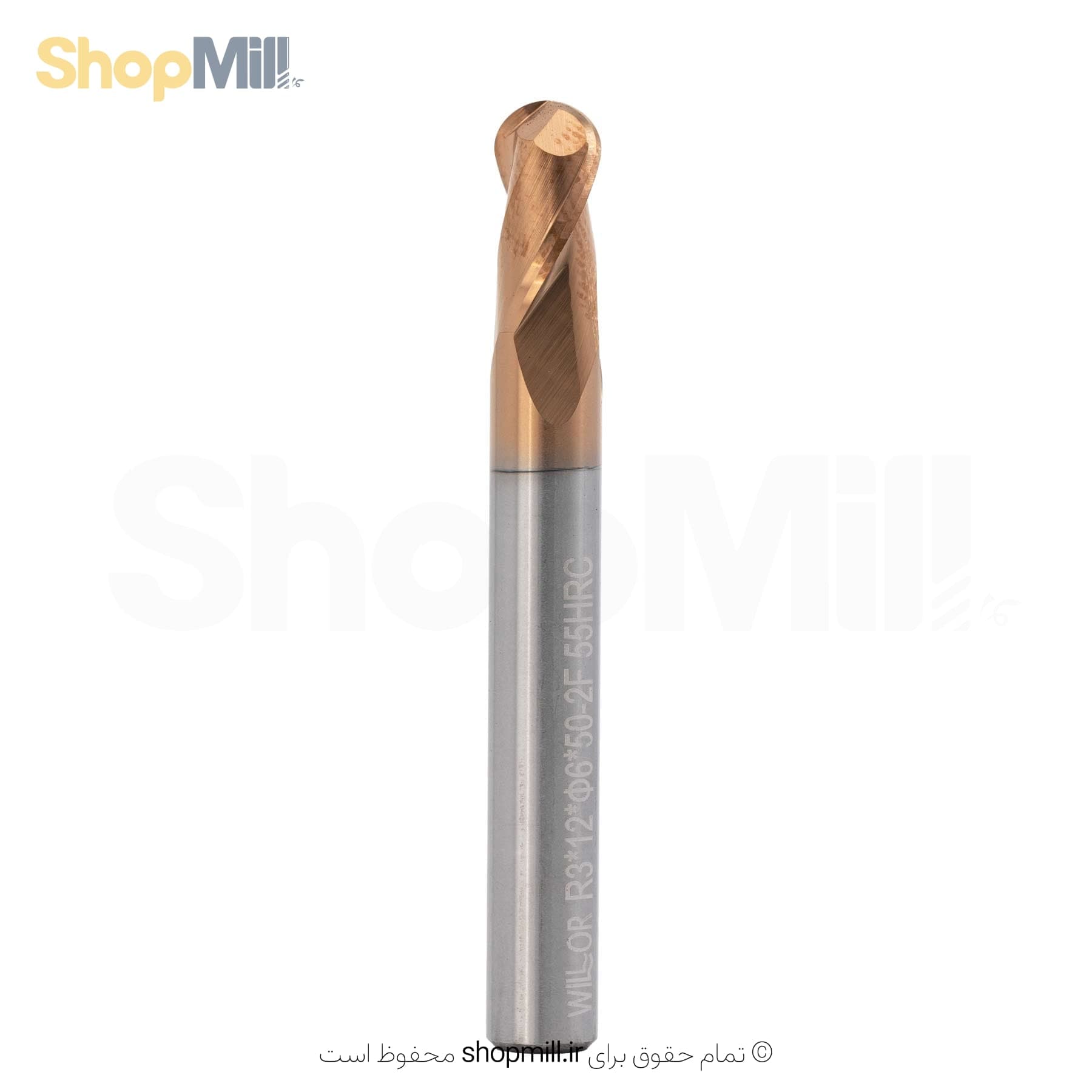 فرز انگشتی بال نوز الماس 6 ویلور مدل 2F-R3*12*6*50 55HRC