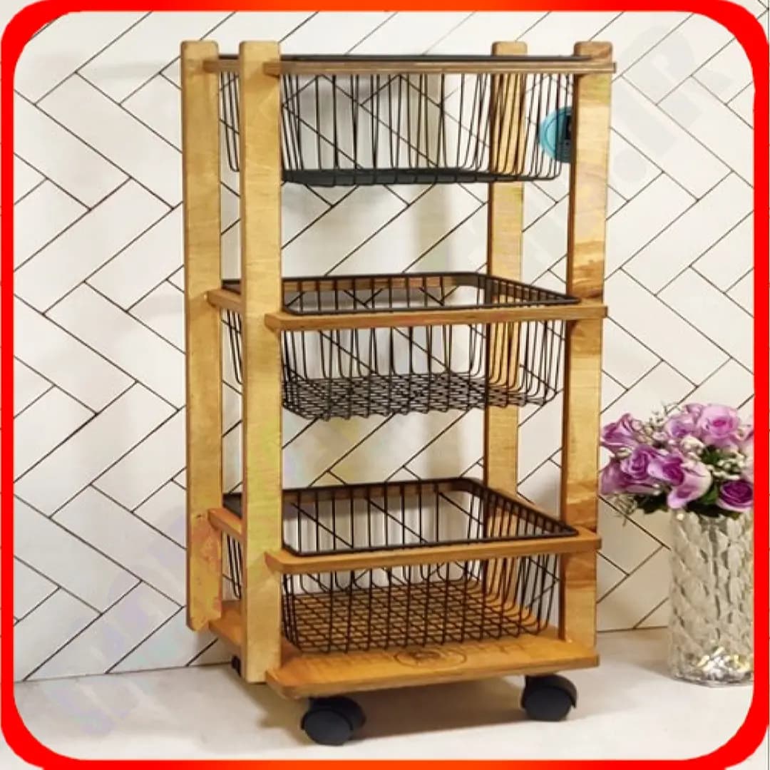 جاپیازی 3 طبقه گرد ZB-496 چرخ دار زومبا