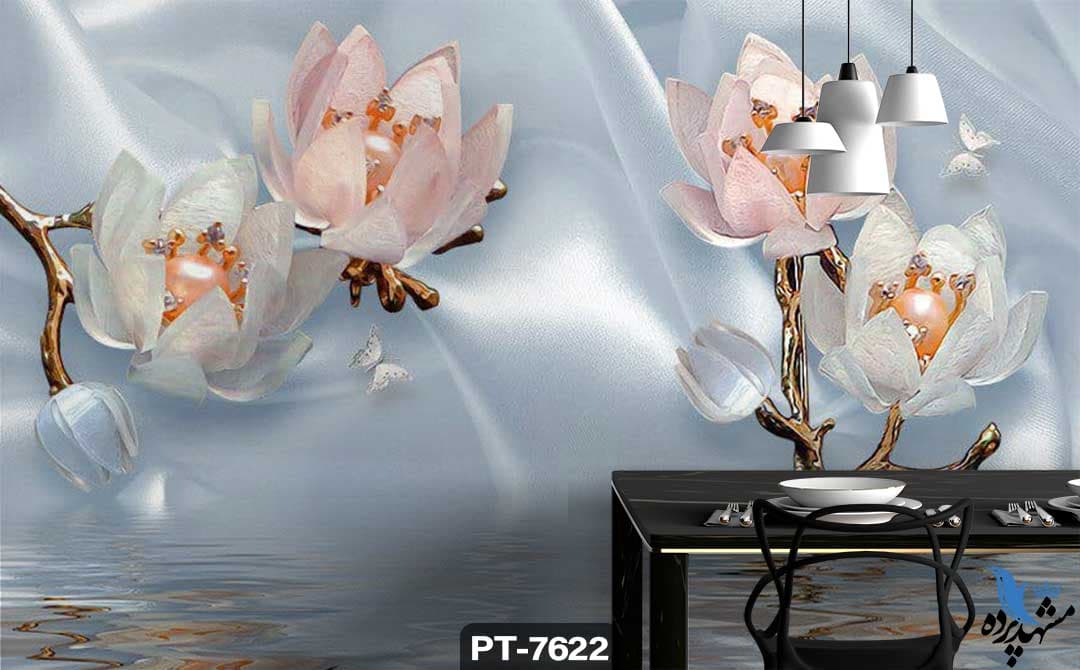 پوستر دیواری طرح گل سه بعدی کد PT7622