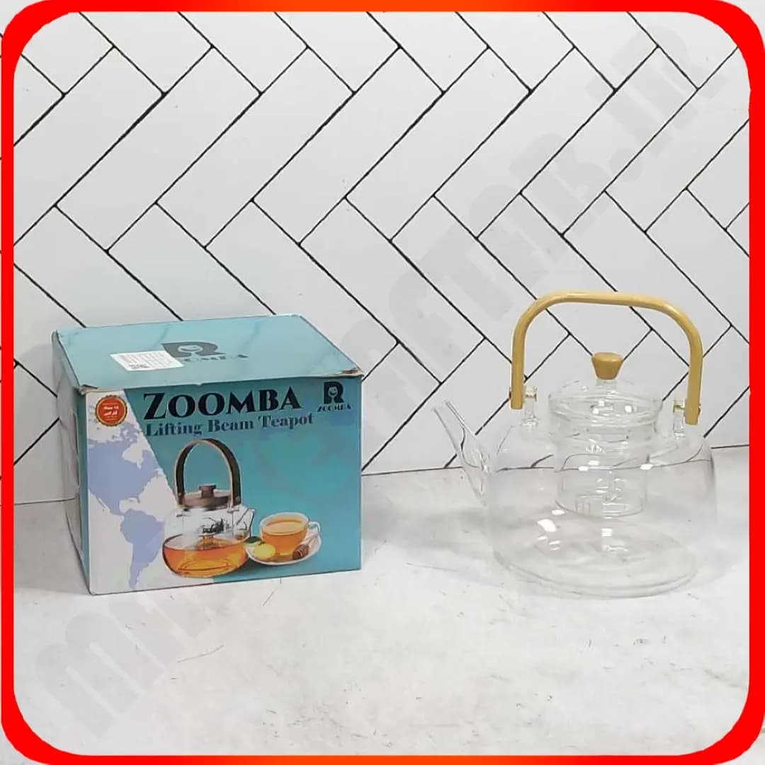 قوری پیرکس صافی دار دسته چوبی حجم 1200 میل زومبا