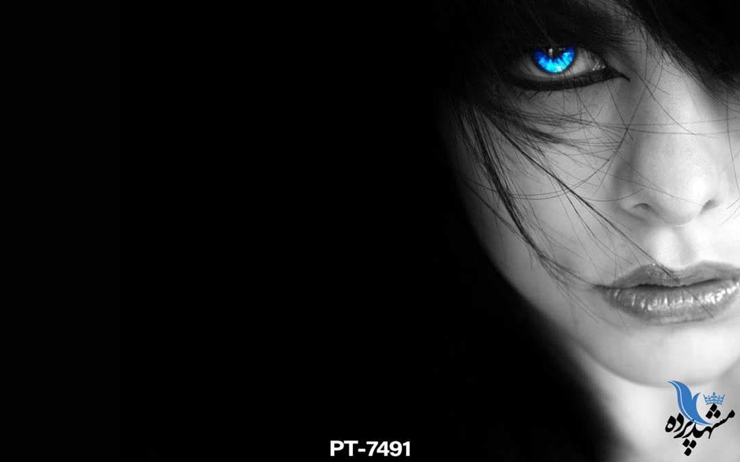 پوستر دیواری طرح چهره زن چشم آبی کد PT7482 — تصویر ۲