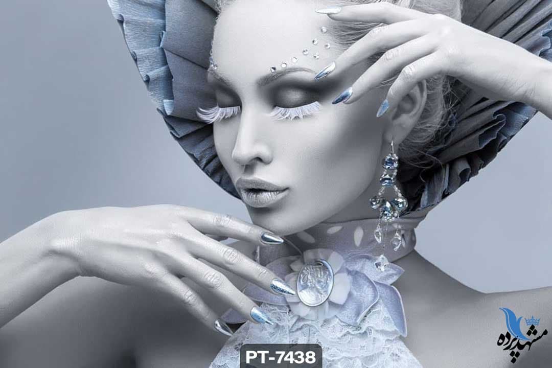 پوستر دیواری طرح چهره زن میکاپ کرده کد PT7438 — تصویر ۲