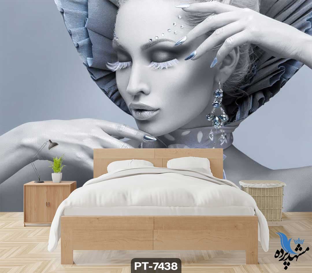 پوستر دیواری طرح چهره زن میکاپ کرده کد PT7438
