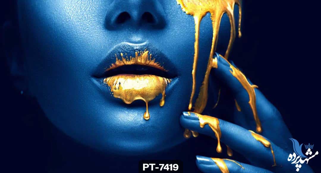 پوستر دیواری طرح چهره زن با صورت آبی کد PT7419 — تصویر ۲