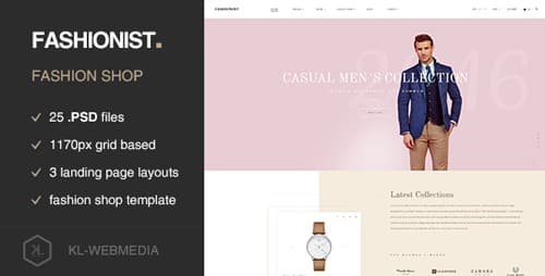 دانلود قالب فتوشاپ سایت فروشگاهی Fashionist