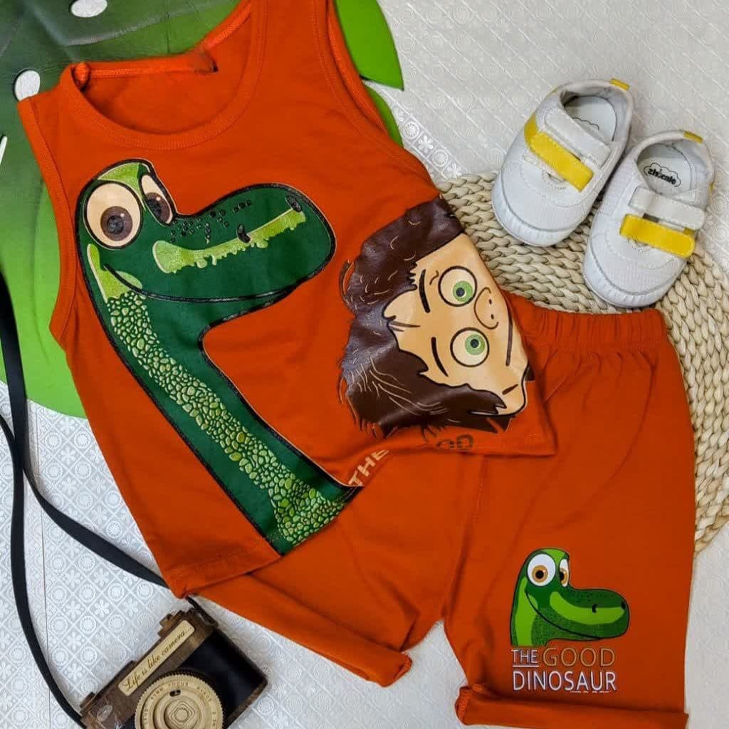 تاپ و شلوارک اسپرت دایناسور و پسرک