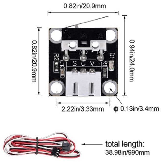 ماژول سنسور برخورد مکانیکی End Stop Limit Switch (بدون کابل) — تصویر ۲