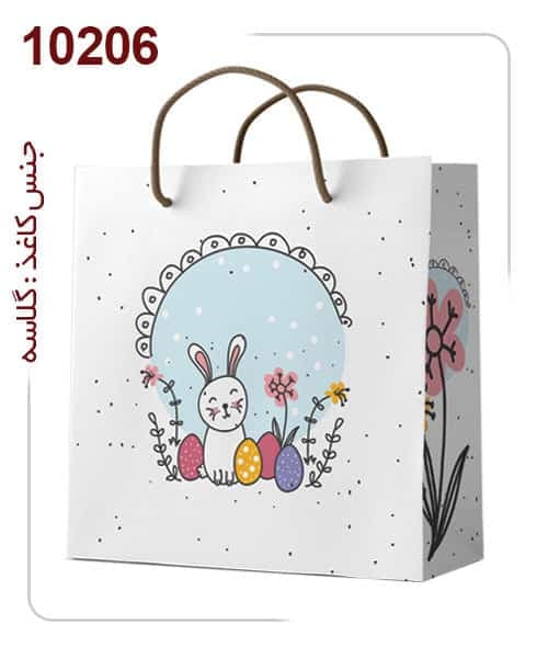 ساکدستی فانتزی خرگوش با کاغذ گلاسه