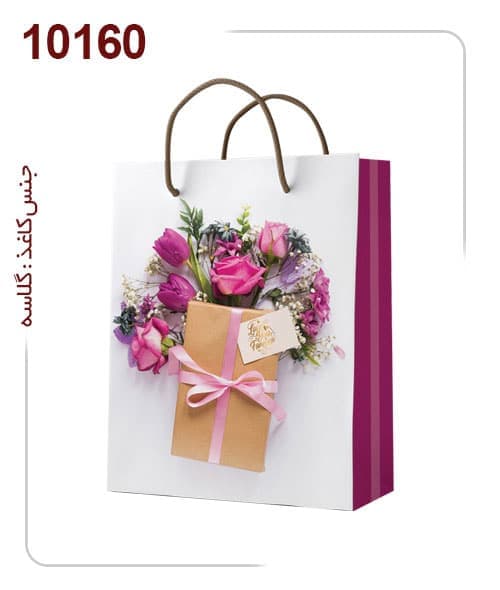 ساکدستی فانتزی طرح دسته گل با کاغذ گلاسه