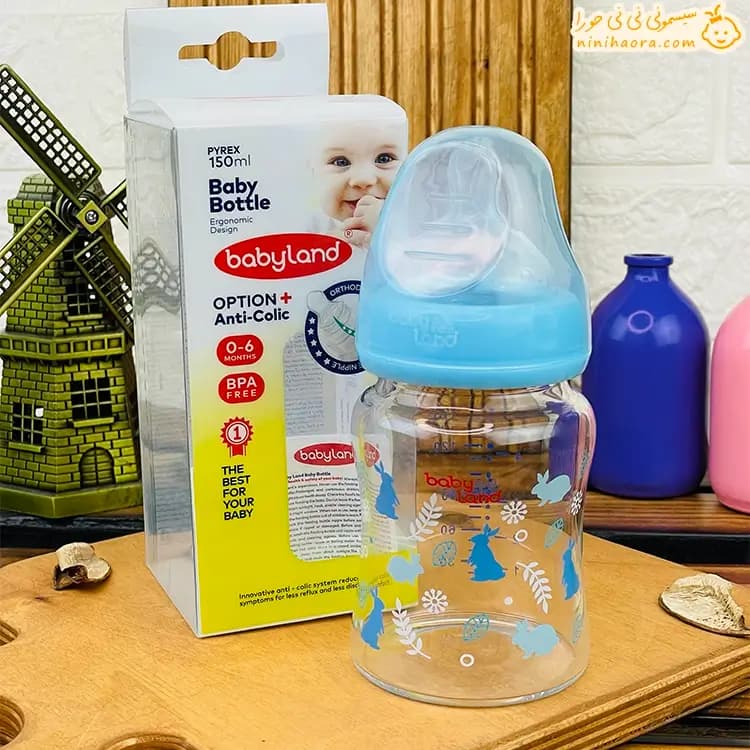 شیشه شیر پیرکس دهانه عریض بی بی لند465 — تصویر ۲