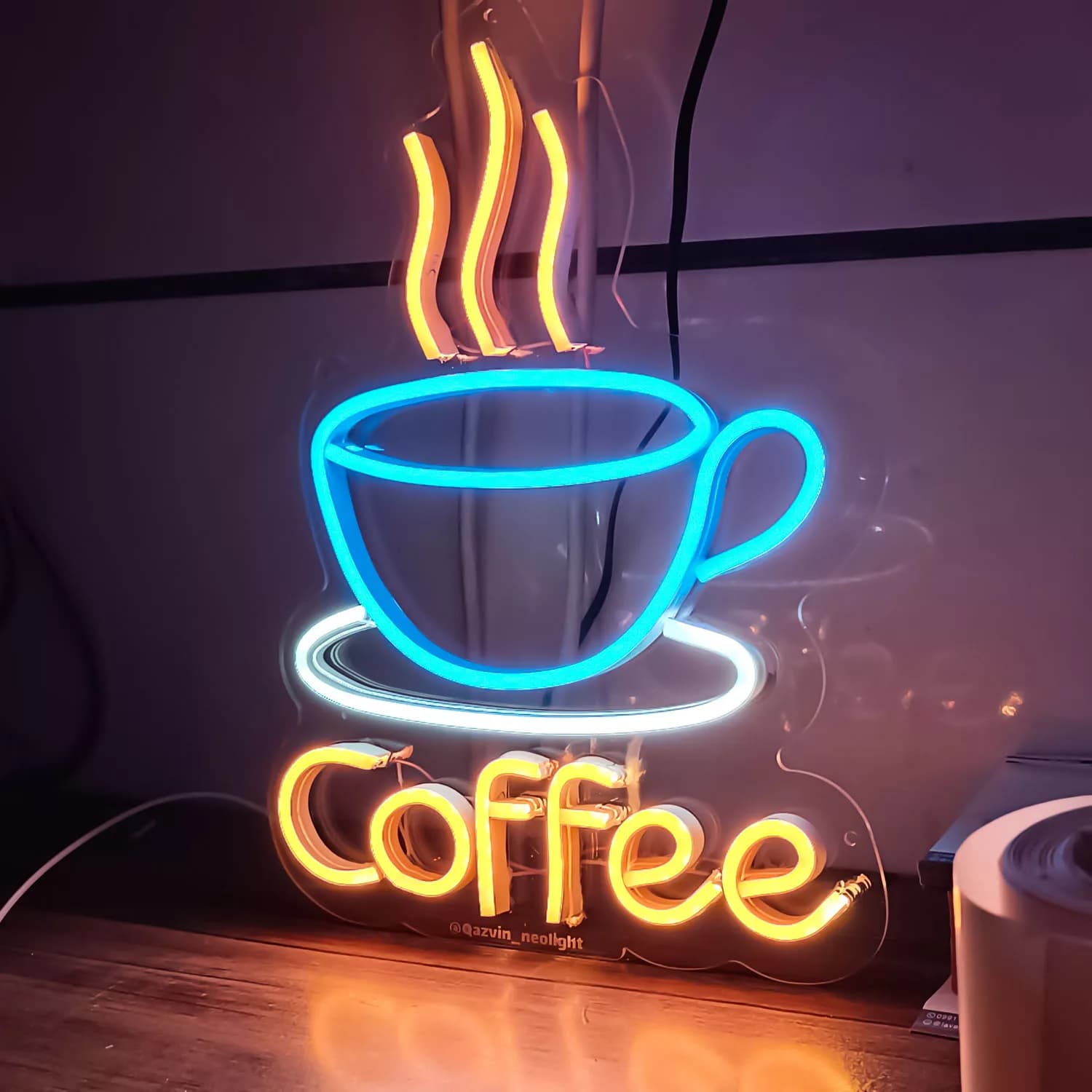چراغ نئونی طرح coffee کد CO33X24 — تصویر ۲