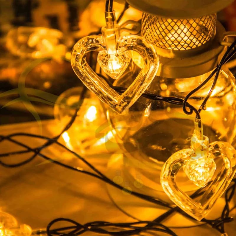 ریسه ال ای دی مدل قلب کریستالی کد 20Lamp طول 4.5 متر — تصویر ۲