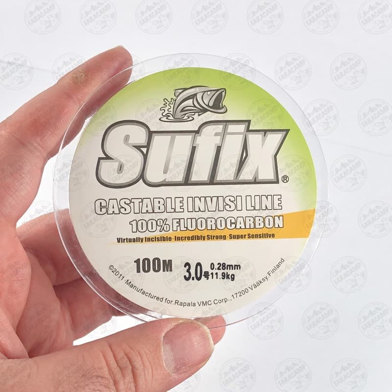 نخ ماهیگیری سافیکس فلورو کربن سایز ۰.۲۸ طول ۱۰۰ متر SUFIX INVISI LINE — تصویر ۴