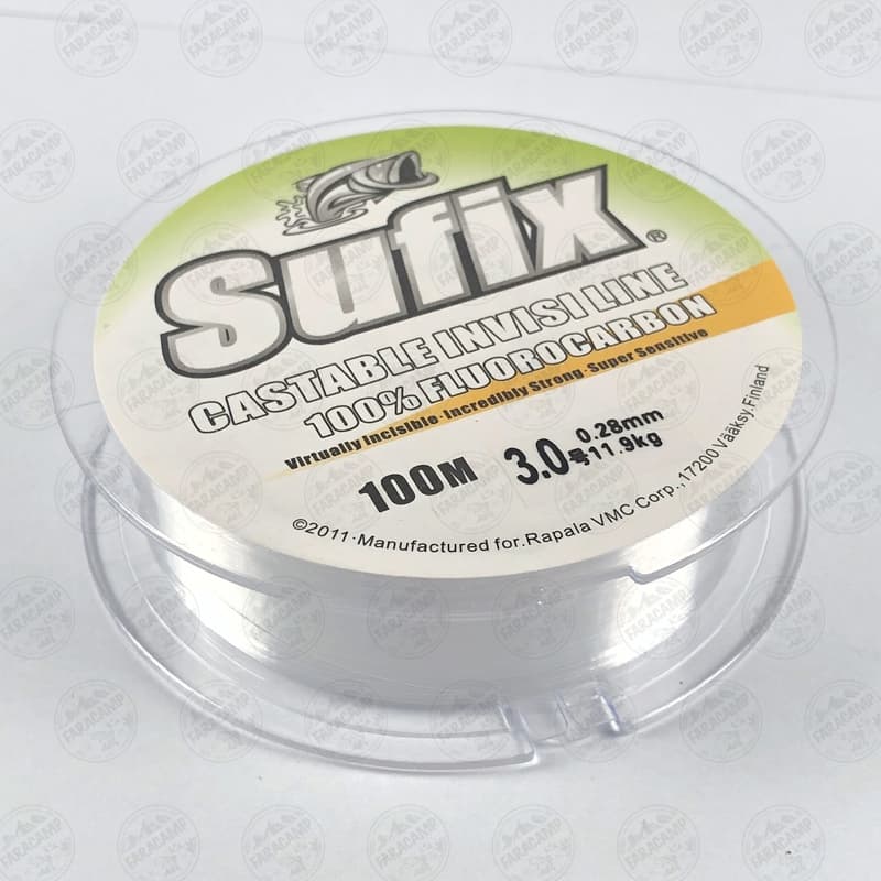 نخ ماهیگیری سافیکس فلورو کربن سایز ۰.۲۸ طول ۱۰۰ متر SUFIX INVISI LINE — تصویر ۳
