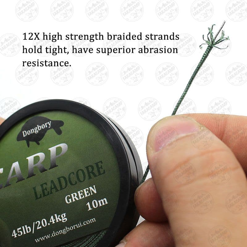 نخ لیدر کپوری ۱۰ متری Carp Leadcore 45LB Camo Green — تصویر ۳