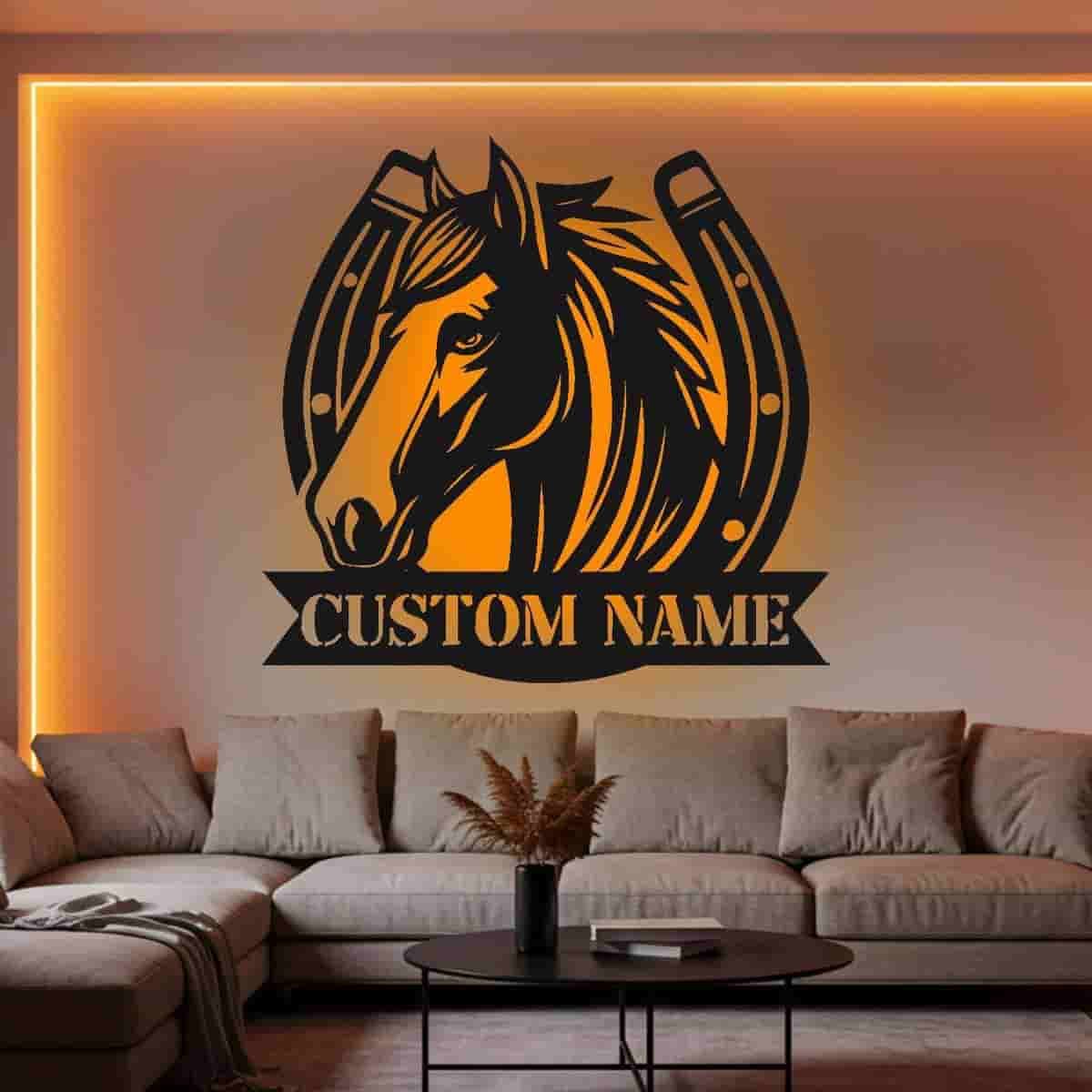 تابلو بک‌ لایت اسب