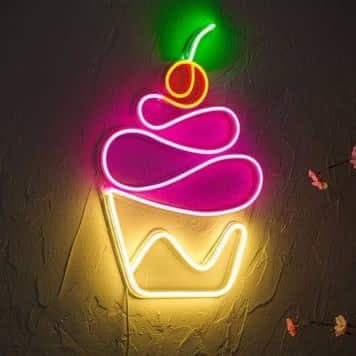 تابلو نئون کیک گیلاسی