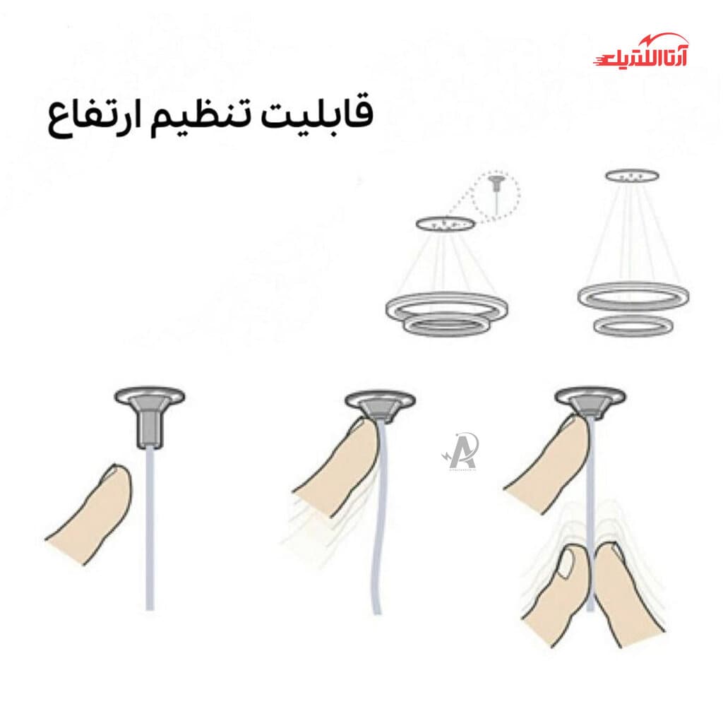 لوستر پنج شعله مولکولی چشمه نور مدل A1242/5 — تصویر ۲