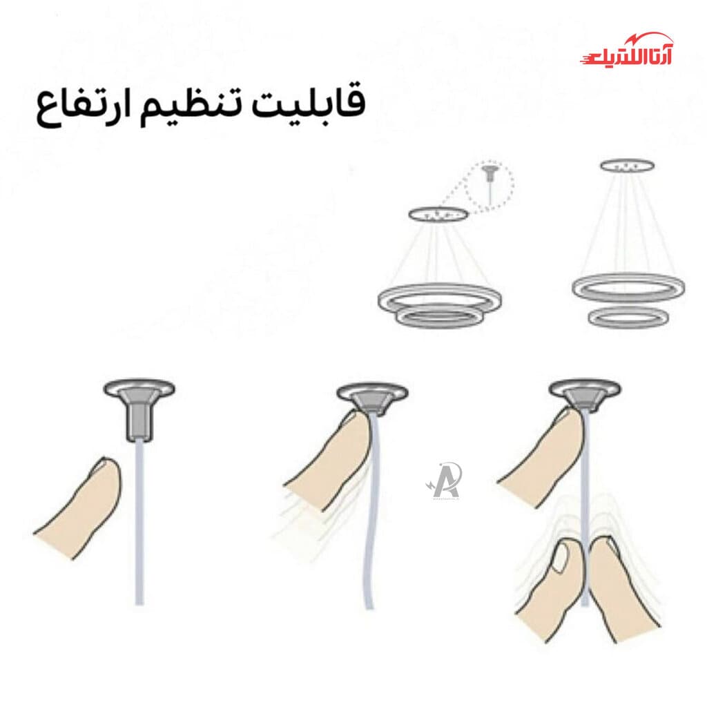 لوستر هفت شعله مولکولی چشمه نور مدل A1242/7 — تصویر ۲