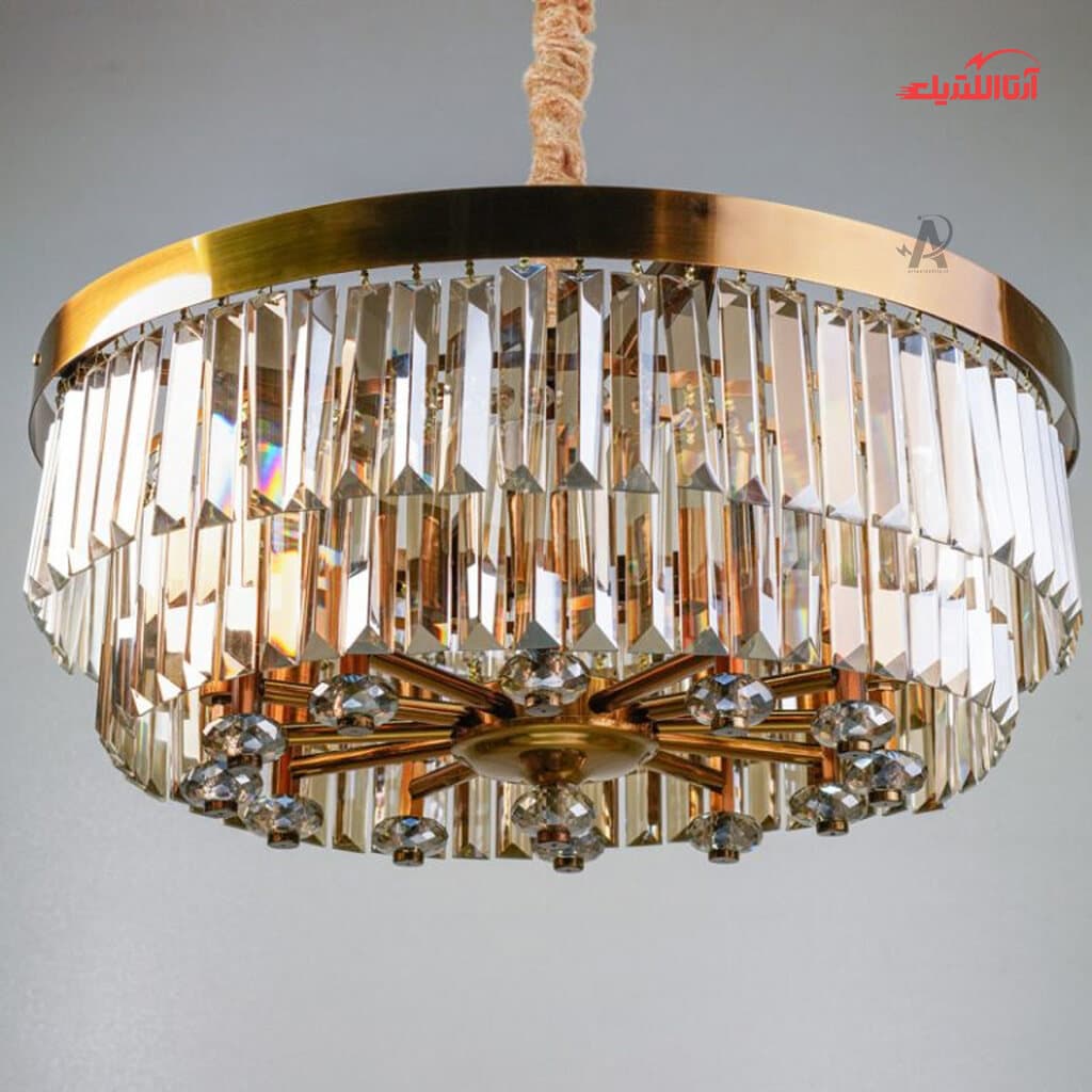 لوستر کریستالی 10 شعله چشمه نور مدل N2674/45 — تصویر ۲