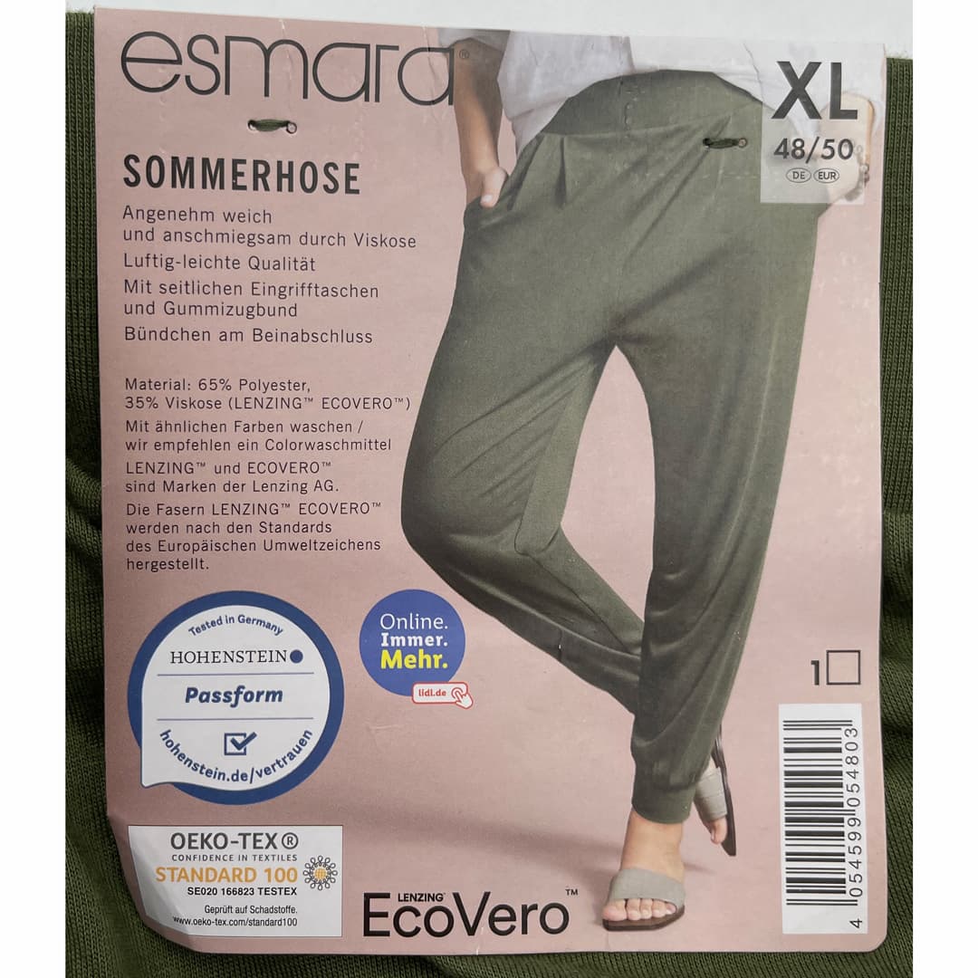 شلوار زنانه رنگ زیتونی برند esmara کد b3565 — تصویر ۲
