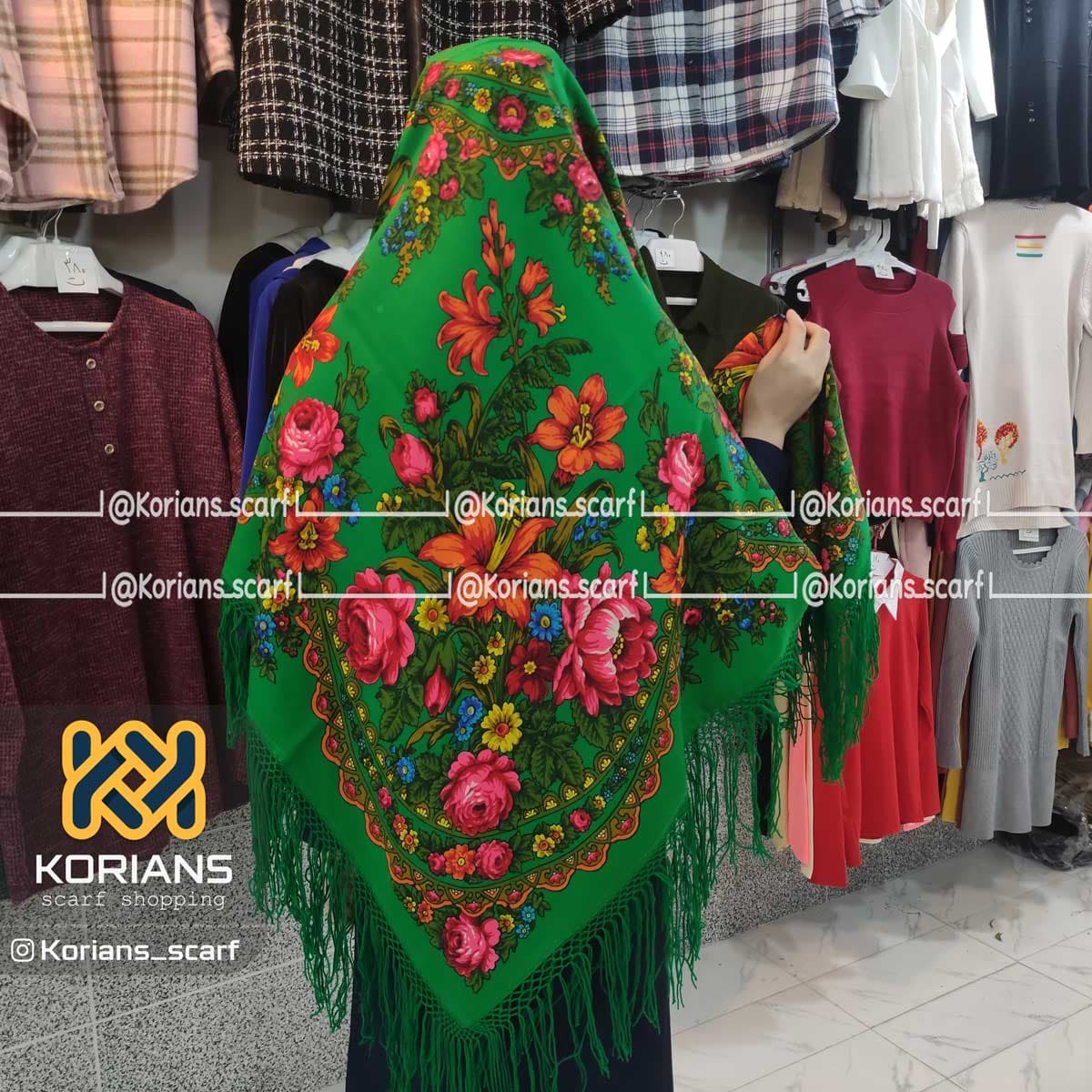 چارقد پشمی کد Rw7438 — تصویر ۲