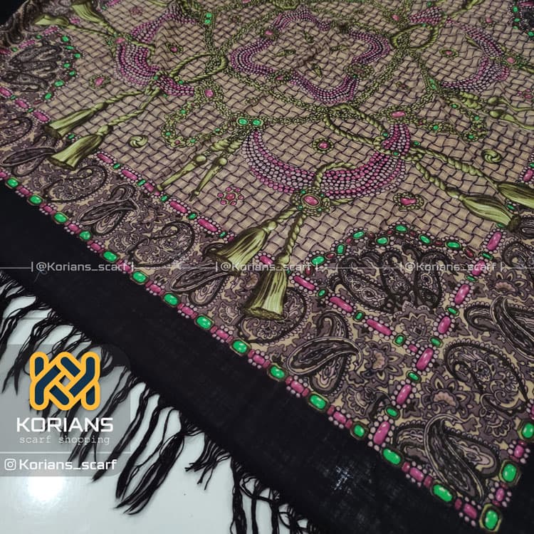روسری ترکمن پشمی مدل مدرن — تصویر ۴