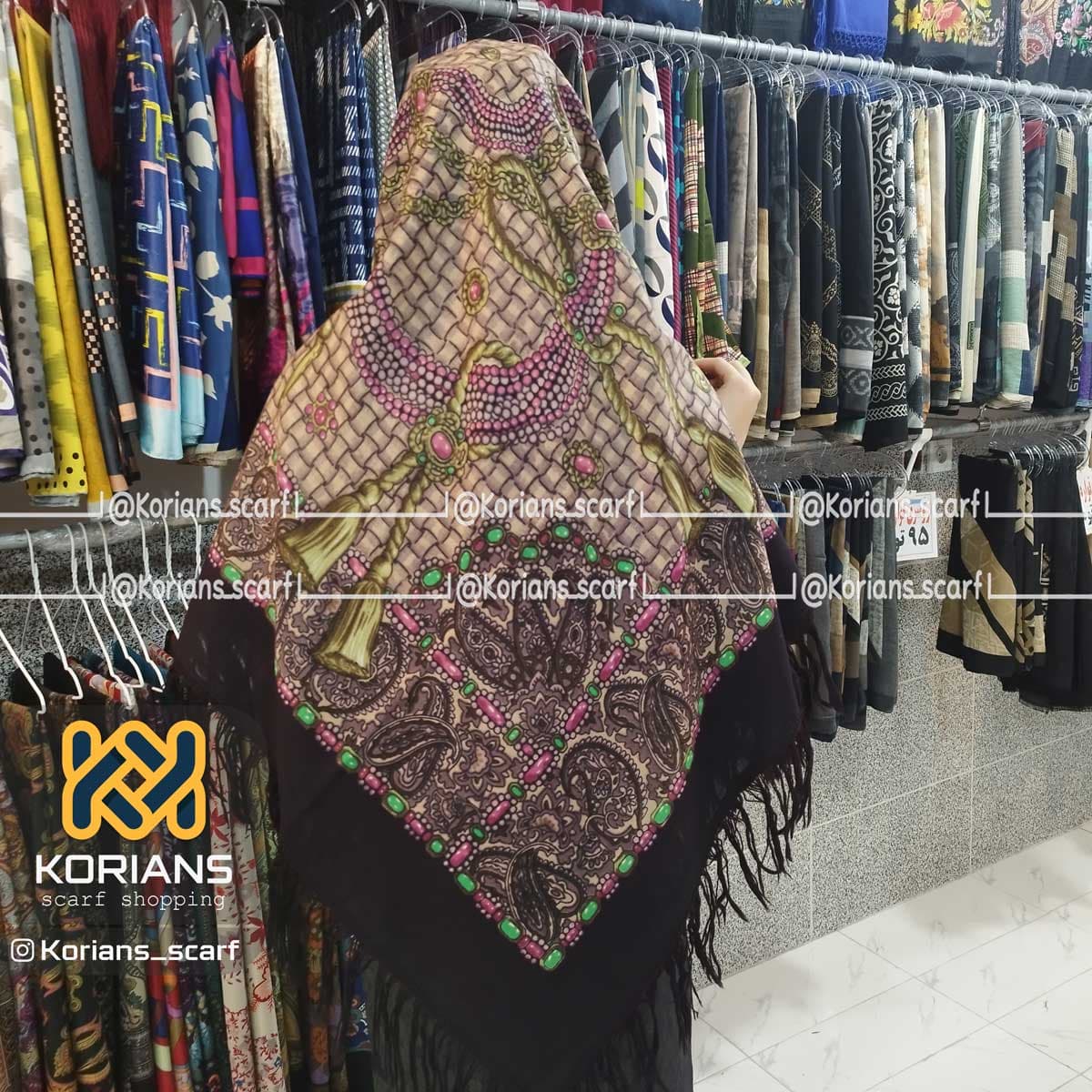 روسری ترکمن پشمی مدل مدرن — تصویر ۲