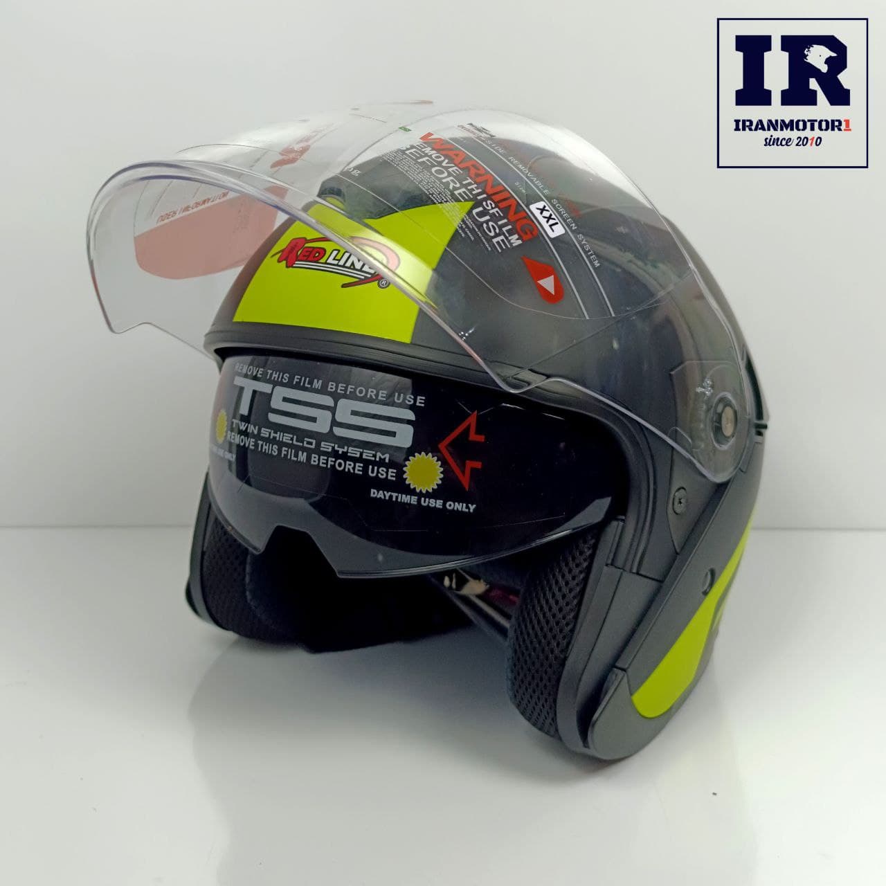کلاه کاسکت بدون فک ردلاین redline کد 966 مشکی فسفری — تصویر ۵