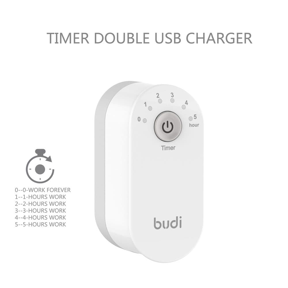 شارژر دو پورت تایمردار Budi M8J030U Rev A00 — تصویر ۷