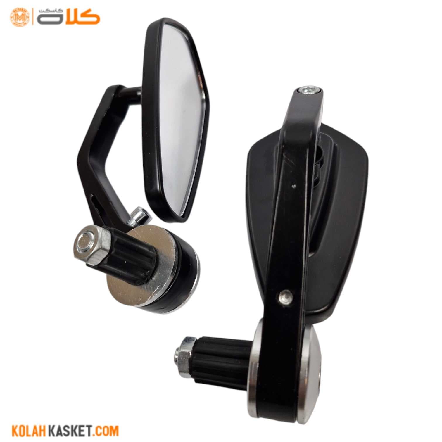 آینه سرفرمان موتور سیکلت فلزی مشکی | کد h56 — تصویر ۳