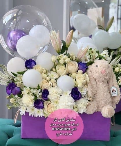 سفارش آنلاین باکس گل تبریک نوزاد