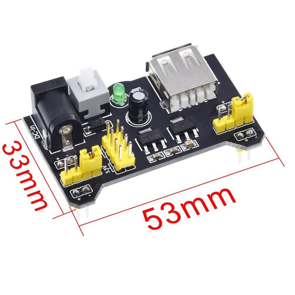 ماژول تغذیه برد بورد Breadboard Power با خروجی USB — تصویر ۲
