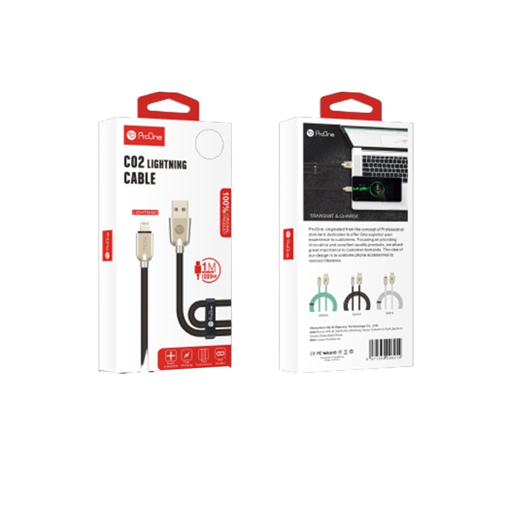 کابل USB به لایتنینگ پرووان سری C02 مدل PCC145 طول ۱ متر — تصویر ۳