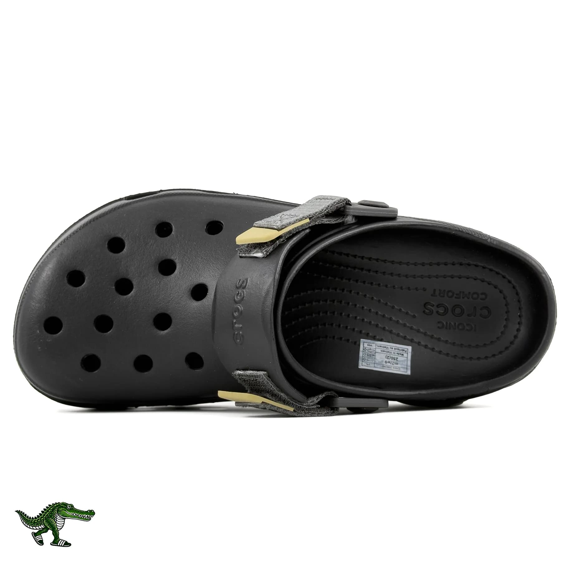 کراکس آل ترین مشکی بند طوسی زنانه و مردانه | Crocs All Terrain — تصویر ۲