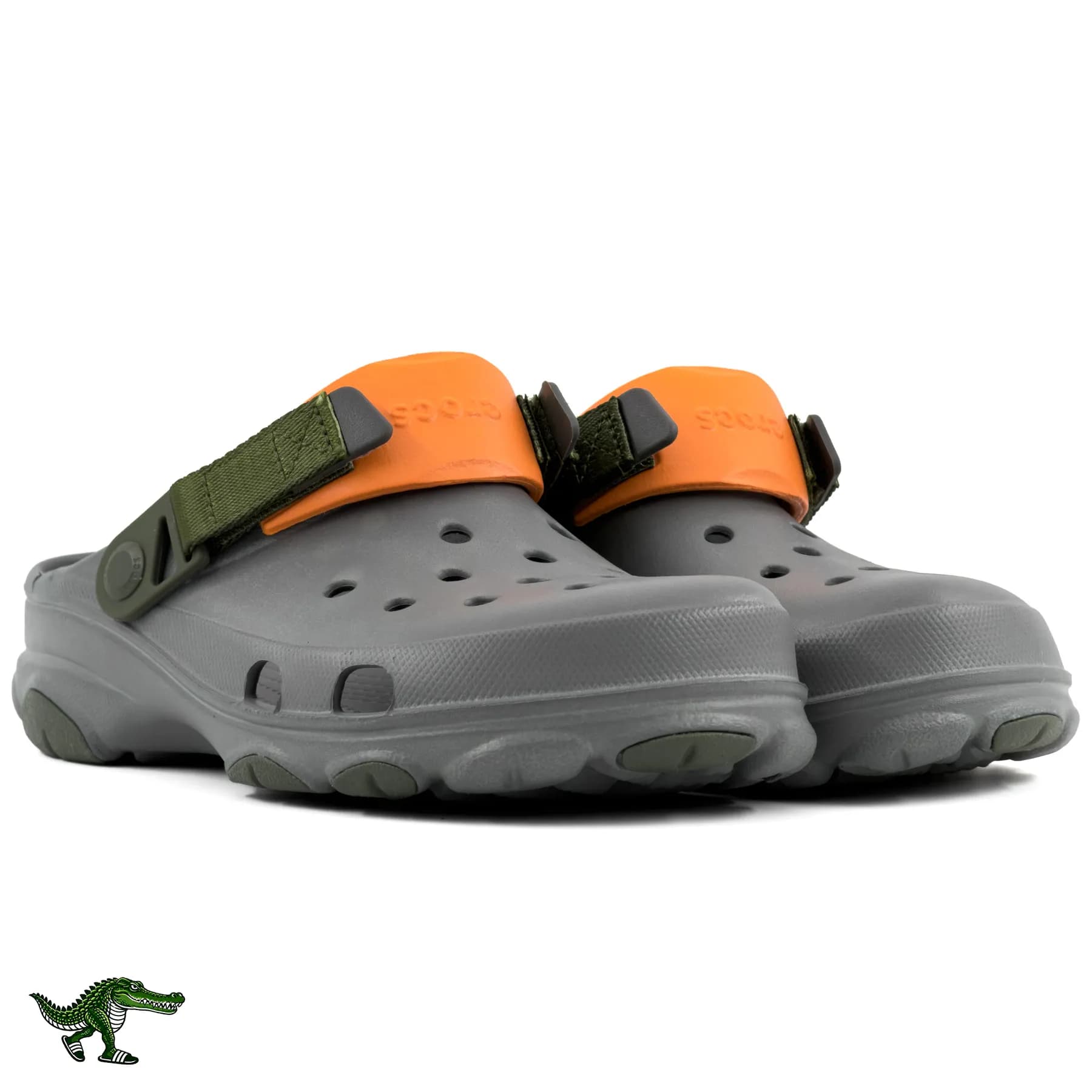 کراکس آل ترین طوسی زیتونی نارنجی زنانه و مردانه | Crocs All Terrain — تصویر ۳